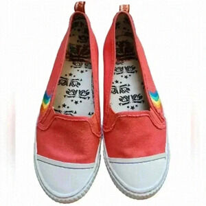 Tigerbear Republik Sneakers Slip-on Rainbow Design Red Recycled Women's size 7.5